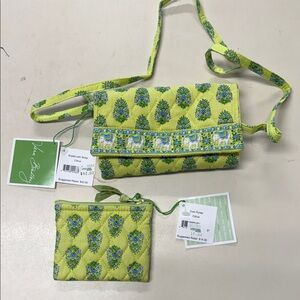 Vera Bradley Lime Green Quilted Crossbody with Coin Purse